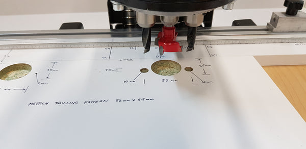 Hinge Drilling Machine - Tripani UT52H- suit Hettich style hinges (Drill pattern 52mm x 5.5mm)